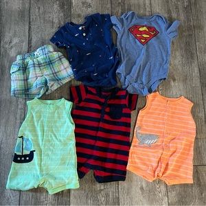 Baby Boy Clothes Lot 0-6 Months, 6 Pieces, Superman And More.